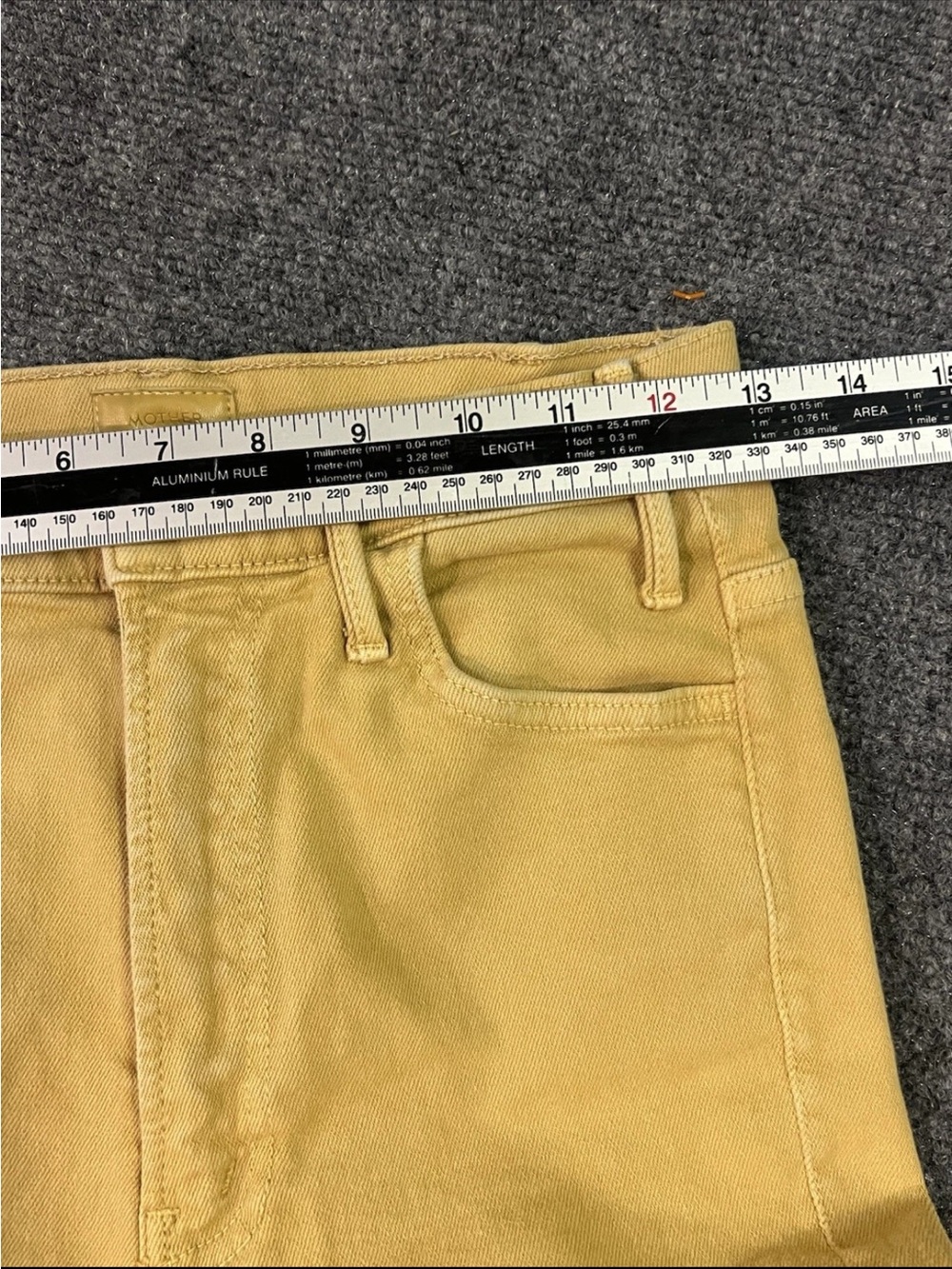 Mother high waisted Hustler ankle fray Beige 27 Modern California Retro Style - Picture 3 of 9